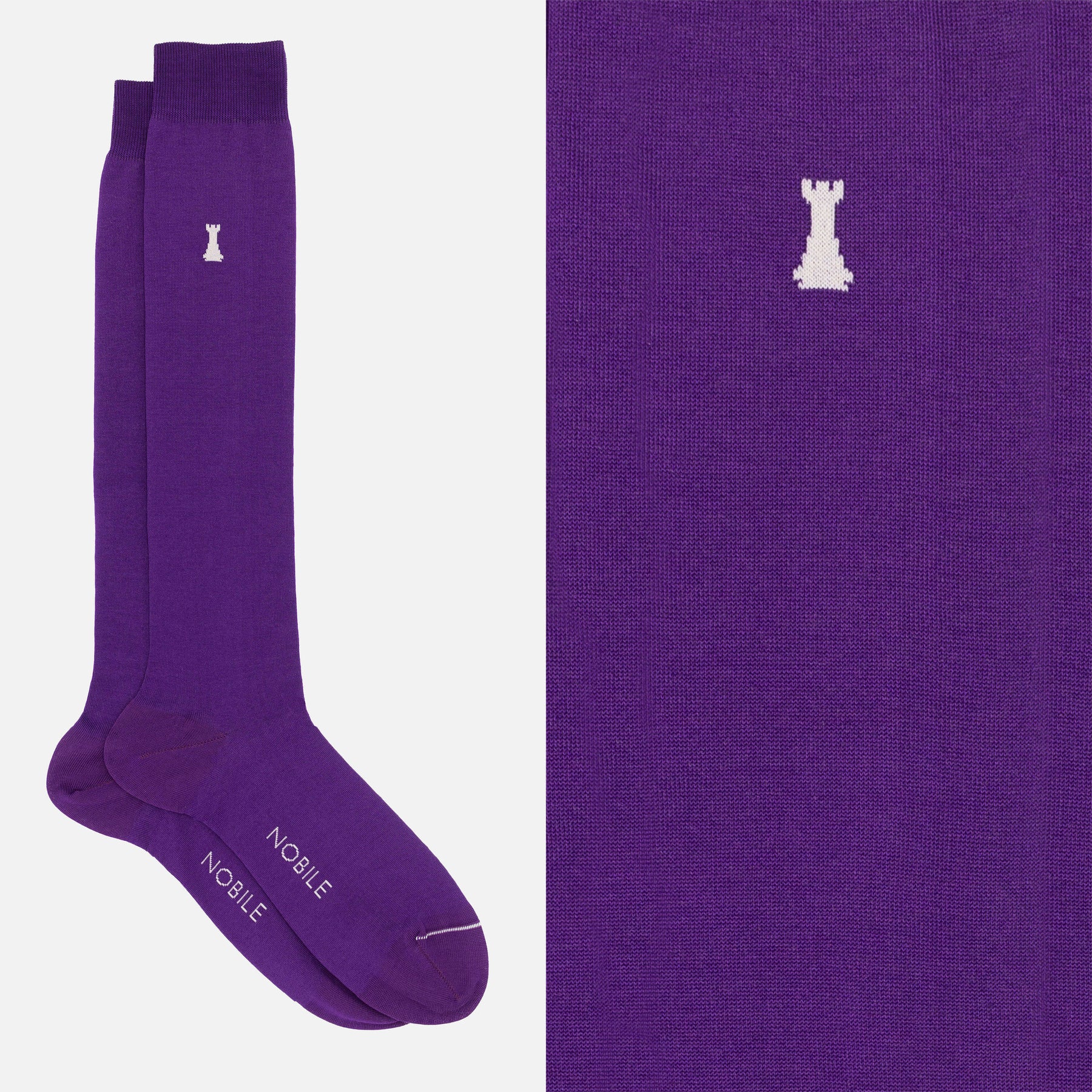Federico II - Long solid color sock