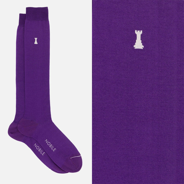 Federico II - Long solid color sock