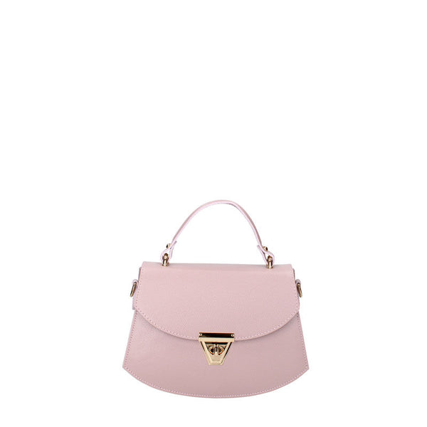 Small Leather Women's Handbag with Twist Closure - 7202. 