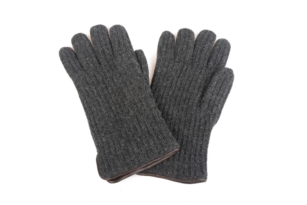 Grey wool cashmere gloves