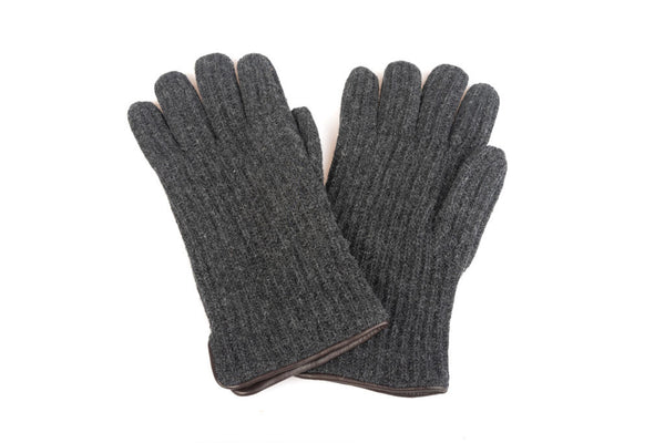 Grey wool cashmere gloves