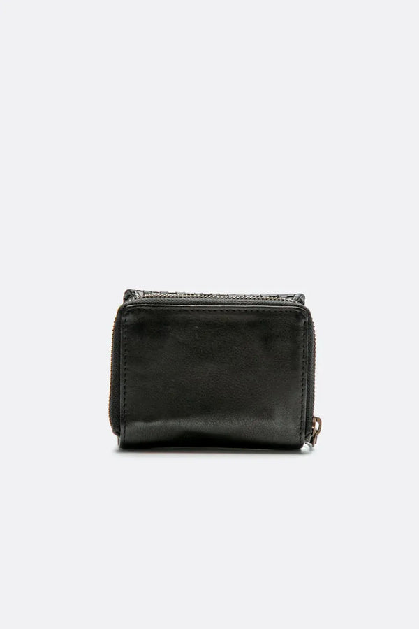 Button and Smooth Weave Wallet