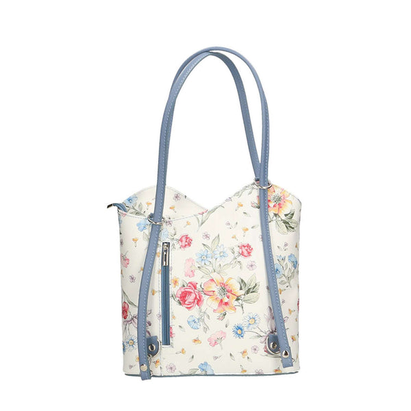 Borsa a Spalla da Donna Fantasia Floreale in Pelle - 27x30x9 cm - 80056