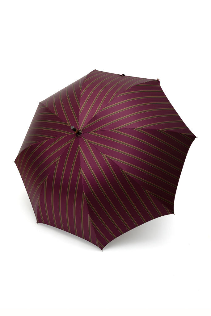 Mario Talarico purple striped chestnut wood umbrella