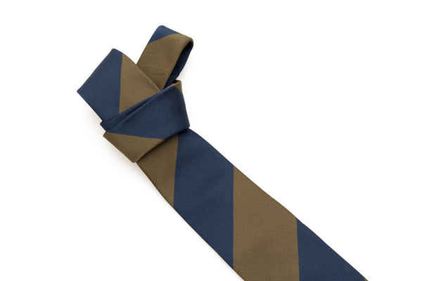 Blue and green striped tie