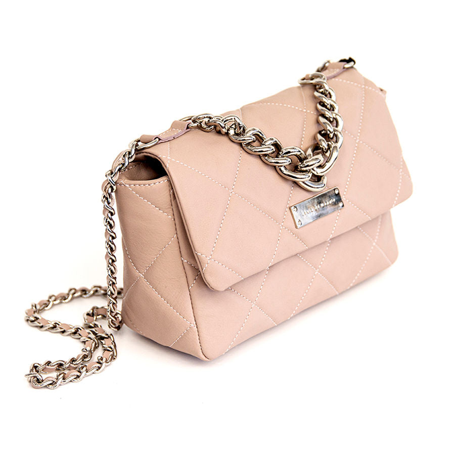 EDITH - elegant quilted bag in powder