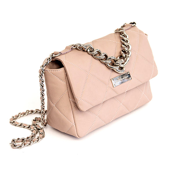 EDITH - elegant quilted bag in powder