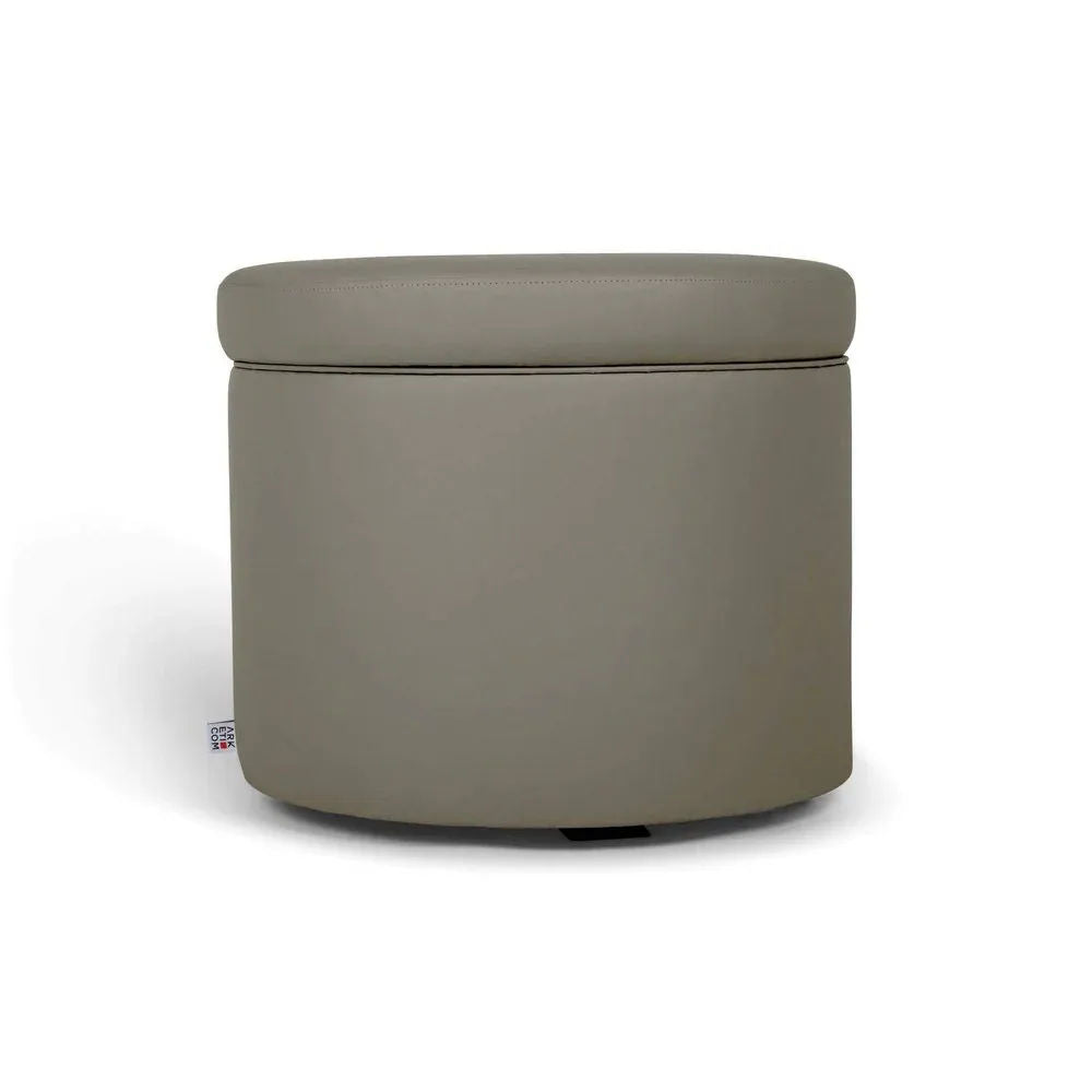 PANDORA 50 ROUND ECO, Pouf Contenitore Ecopelle Rotondo 50 h42