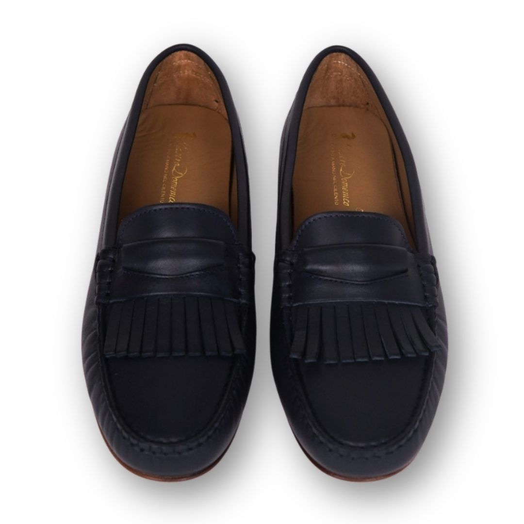 MastroDomenico Women's Handmade Moccasins - Black Sapphire