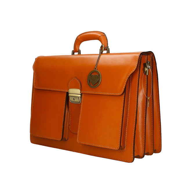 Men's Leather Briefcase Document Bag - 39x30x18 cm - 7001 
