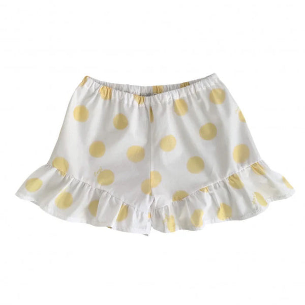 YELLOW POLKA POLKA BOSSES WITH RUFFLES