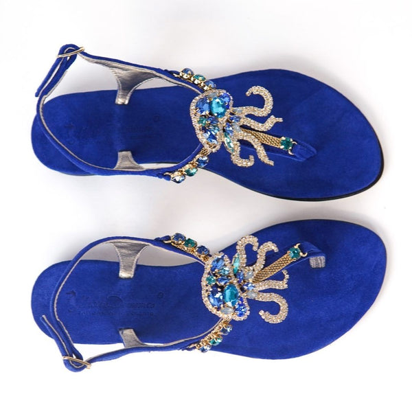 MastroDomenico Women's Handmade Sandals - Ocean