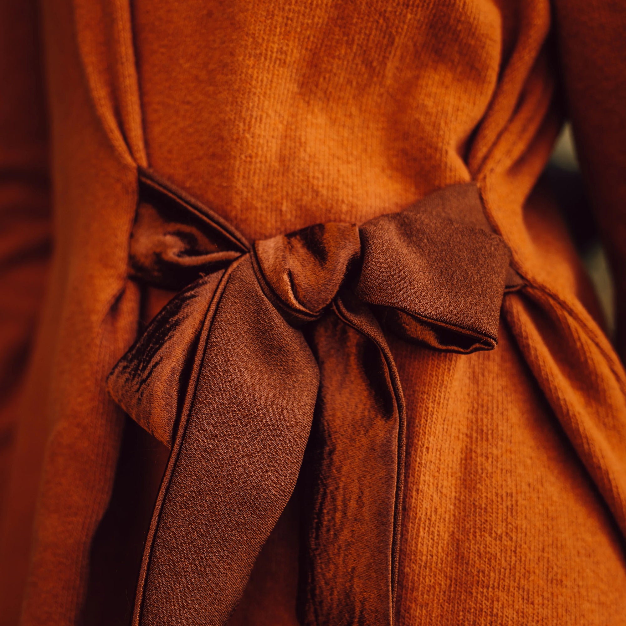 WARM COTTON SWEATER WITH SATIN BOW