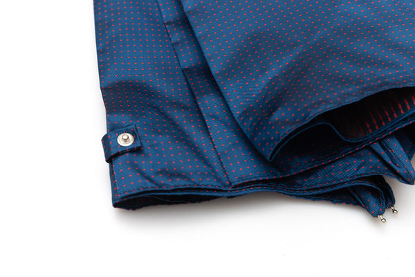 Mario Talarico folding umbrella blue with polka dots and elm handle