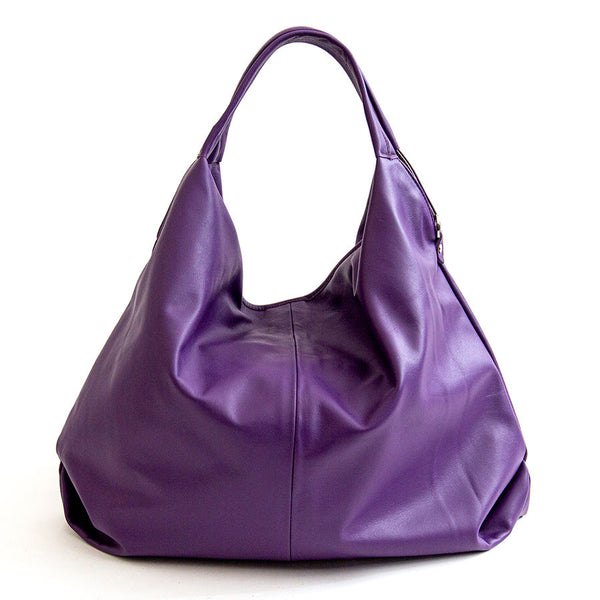 ELSA - Purple nappa leather maxi bag
