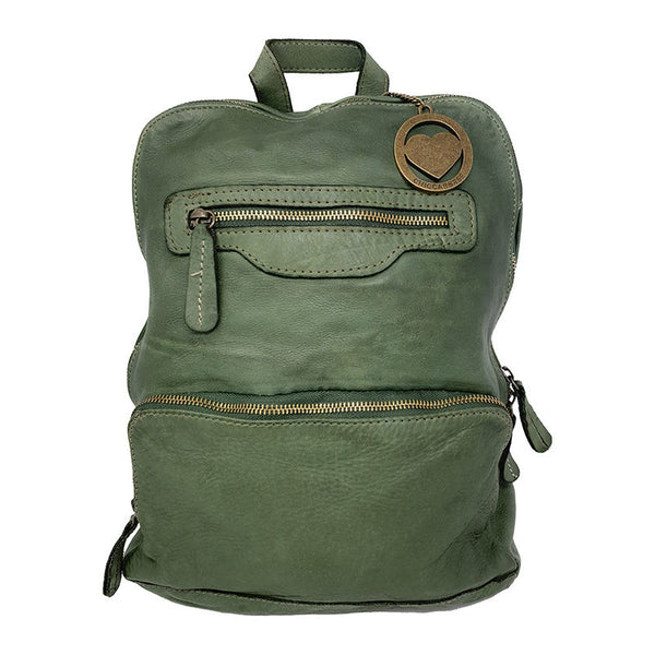 Women's Vintage Style Soft Leather Shoulder Backpack - 27x33x12 Cm - K023 