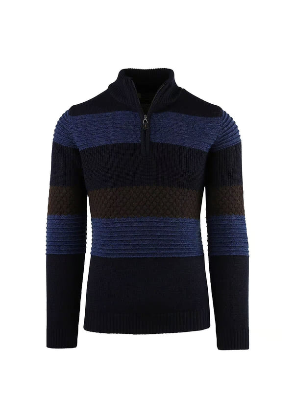 SERAFINO HALF ZIP EMBOSSED WORKMANSHIP