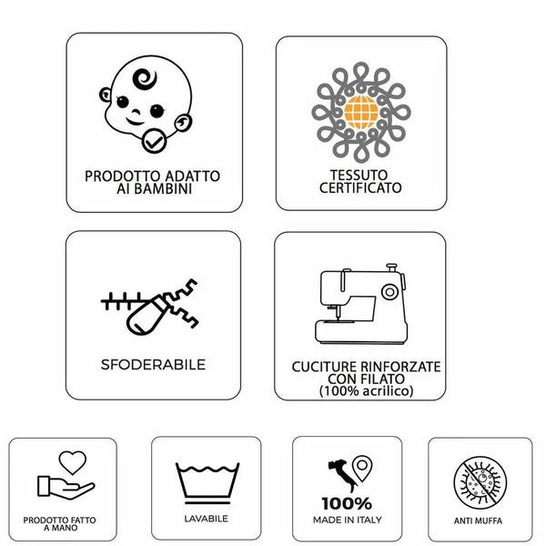 SESSANTOTTO 68 Pied de Poule, Bean Bag Chair XL Removable Cover