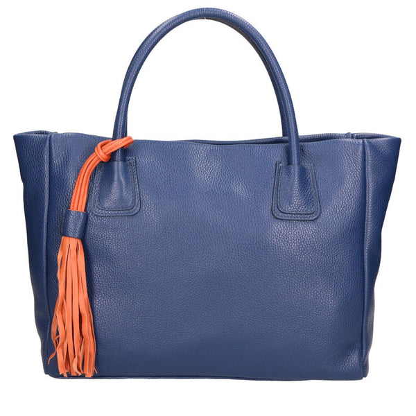 Large Women's Handbag with Leather Pendant - 6503.