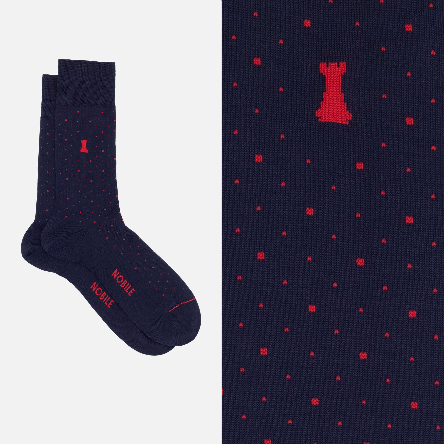 Polka Dot Night Box - Short socks 3 x Amaranth polka dots &amp; 3 x Silver polka dots on Blue