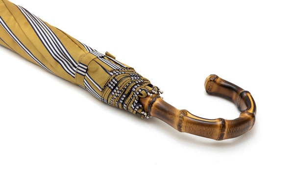 Mario Talarico golden folding umbrella with bamboo handle