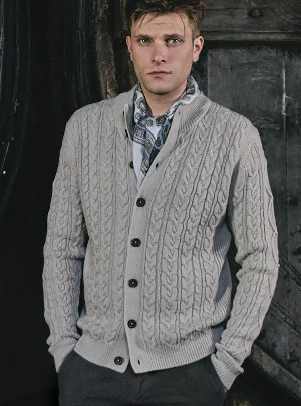 JACKET WITH BUTTONS AND DOUBLE BRAID WORKMANSHIP