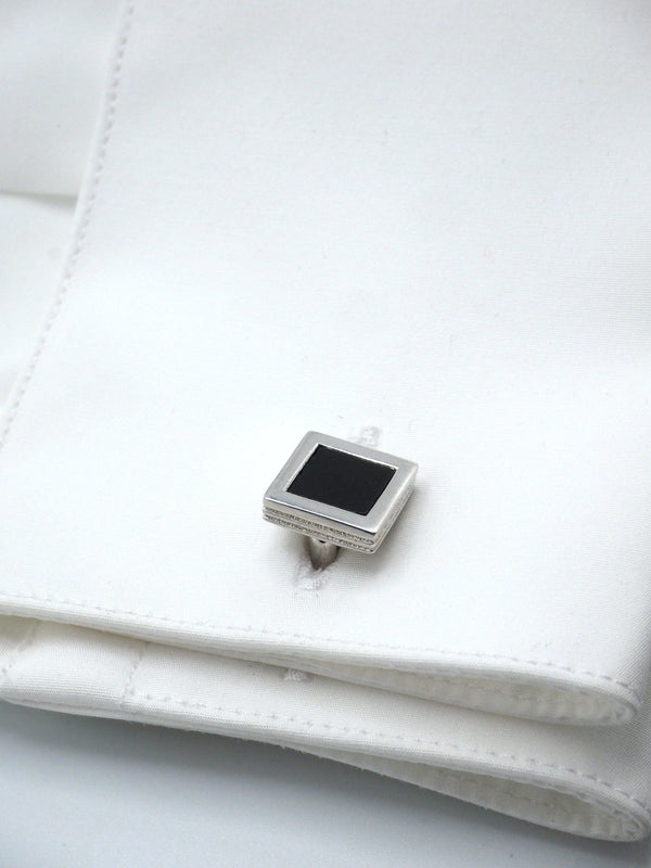Elegant Black Square Cufflinks