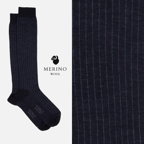 Tiziano - Long sock in finely ribbed Merino wool