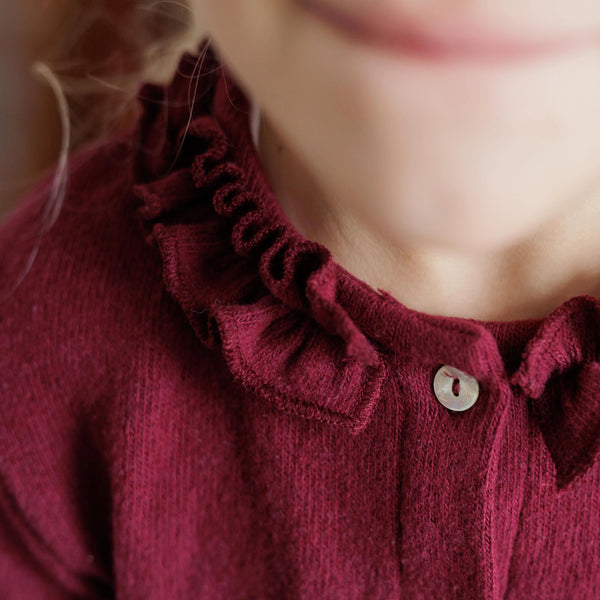 CARDIGAN WITH RUFFLES ON THE COLLAR
