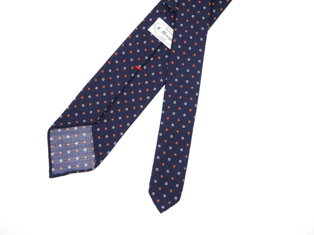 Unlined pure blue wool tie