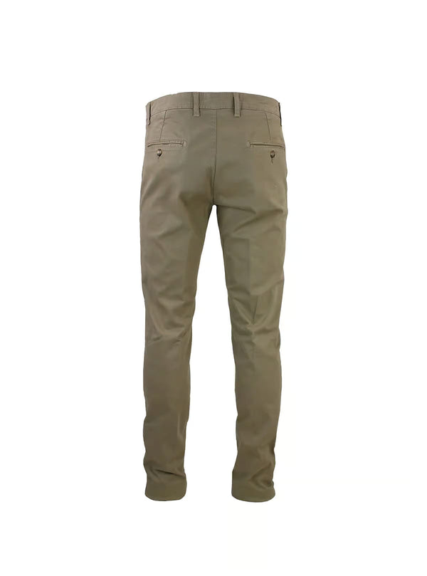 COTTON GABARDINE CHINO TROUSERS