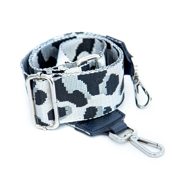 ANIMAL - shoulder bag with silver, black and white animalier pattern