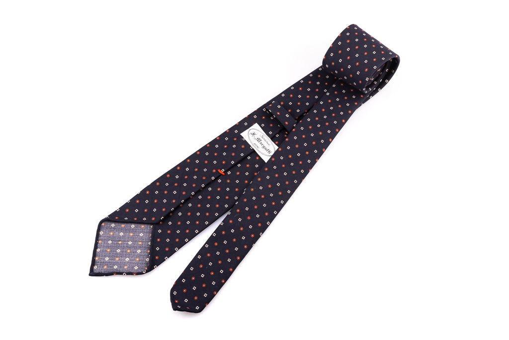 Unlined pure blue wool tie