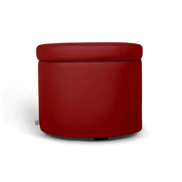 PANDORA 50 ROUND ECO, Pouf Contenitore Ecopelle Rotondo 50 h42