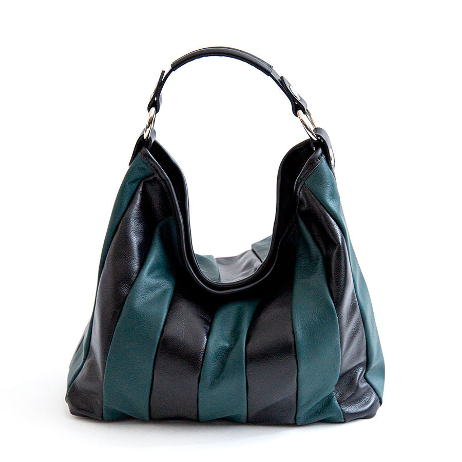 TESSA SMALL - Quilted nappa leather bag petrol
