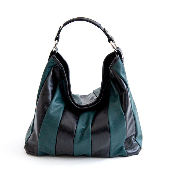 TESSA SMALL - Quilted nappa leather bag petrol