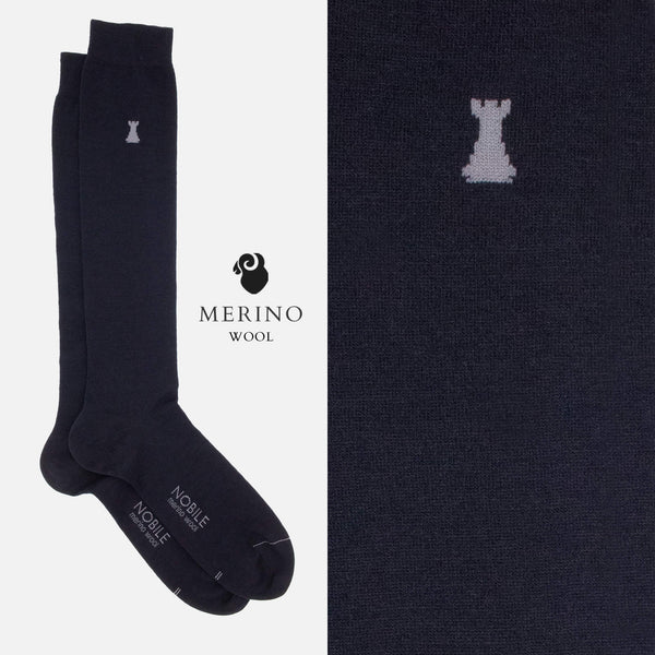 Wool Colors - Box of 6 long socks in solid color Merino wool