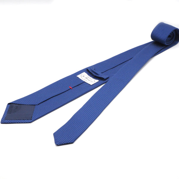 Blue tie with white micro polka dots 