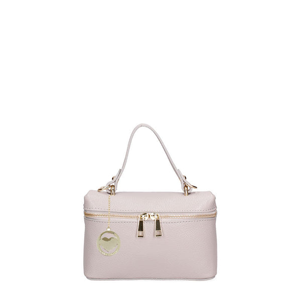 Women's Small Leather Clutch Bag with Double Zip Closure - 07160. 