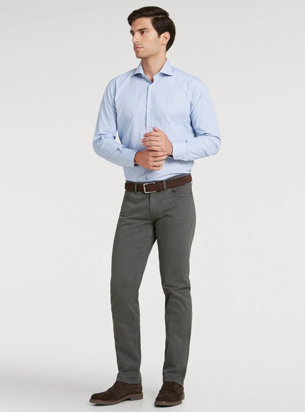Pantalone 5 tasche in gabardine di cotone
