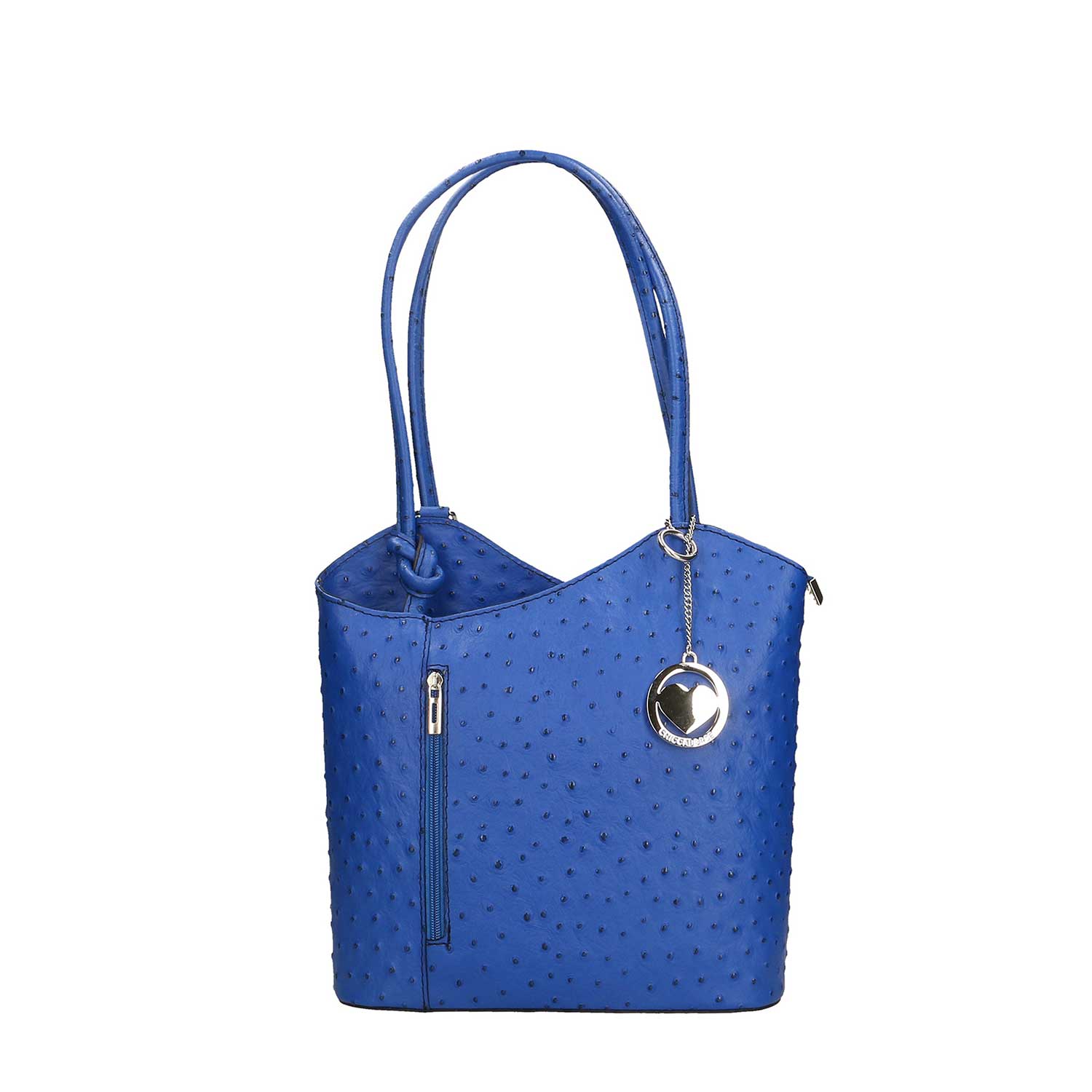 Women's Ostrich Print Leather Shoulder Bag - Cancun 3005. 