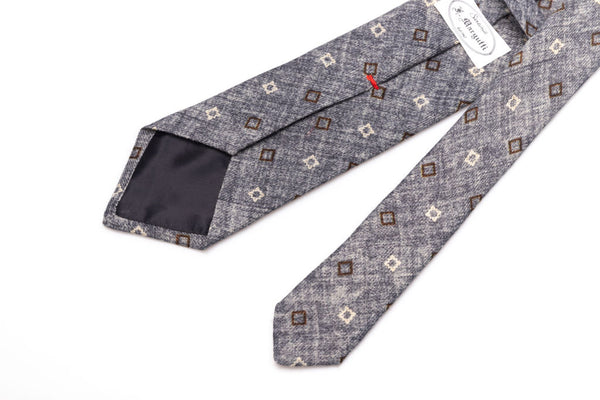 Grey pure wool tie