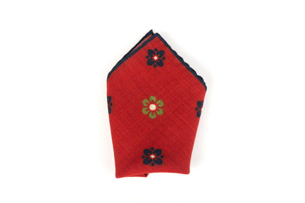 Pochette rossa in fantasia pura lana