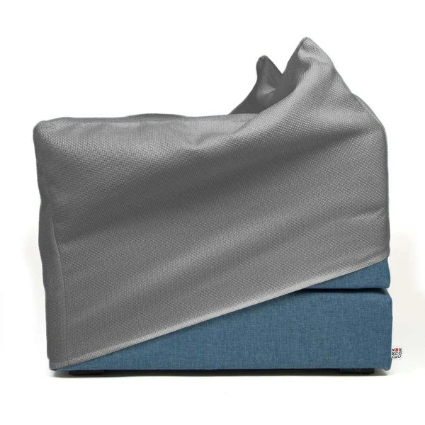 TOUF BLUE, Blue Base Pouf Bed and Pouf Cover 70x63