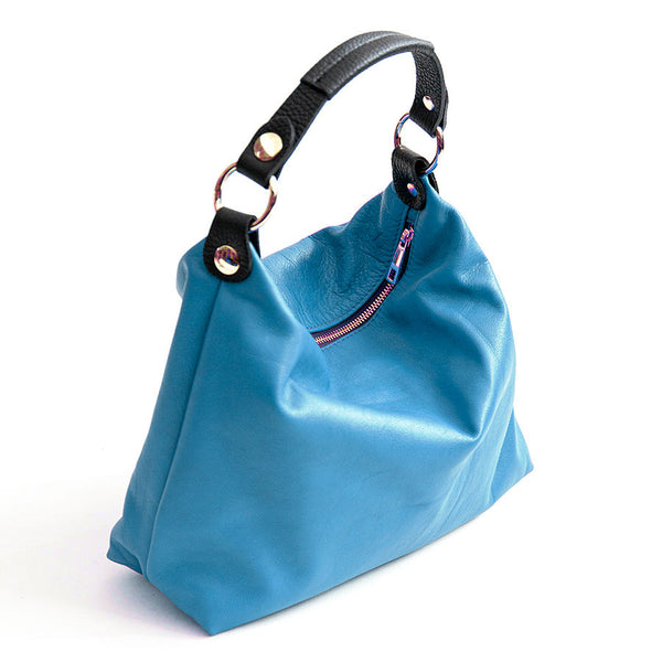 DEMY IT - Turquoise nappa leather bag