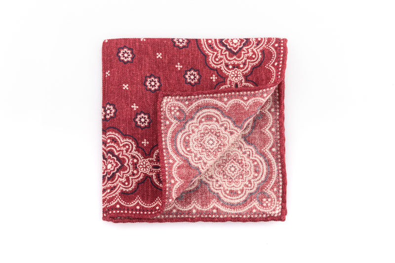 Pochette bordeaux in pura lana