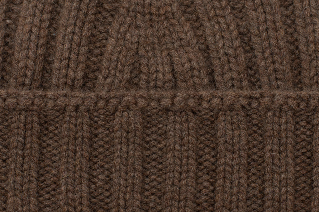 Brown pure cashmere hat