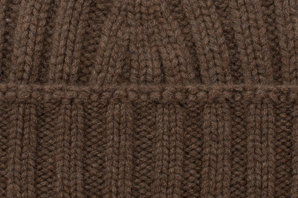Brown pure cashmere hat