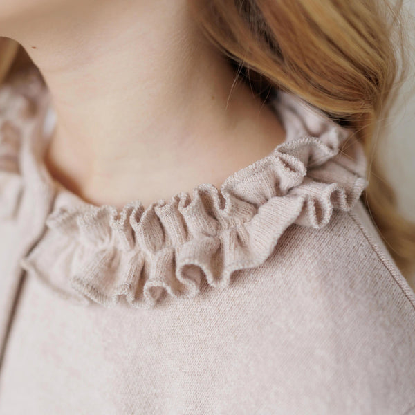 CARDIGAN WITH RUFFLES ON THE COLLAR