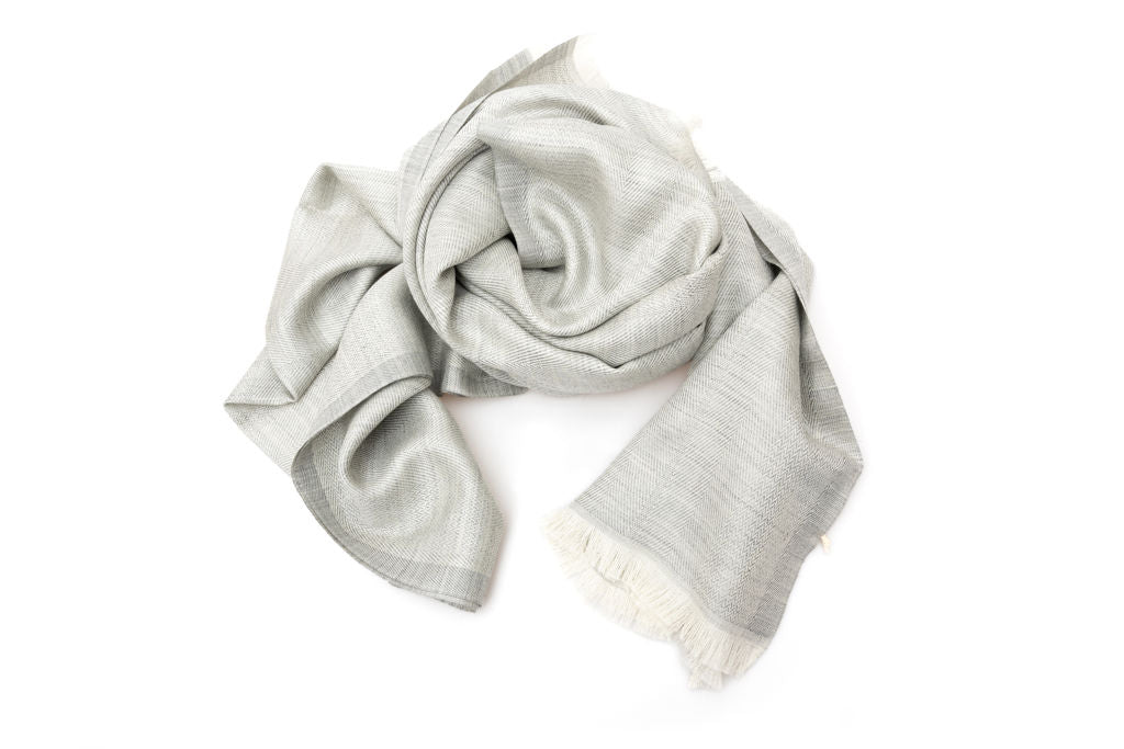 Sciarpa grigia cashmere misto seta